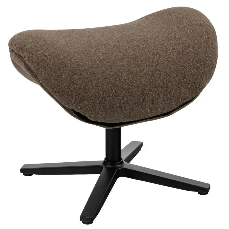 Upholstered Swivel Lounge Chair with Ottoman and Rocking Footstool-Brown - Brown - Accent Chairs