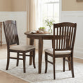 Dining Chairs Set of 2 Kitchen Side Chairs Mid-century Armless Dinette Chairs-Brown & White