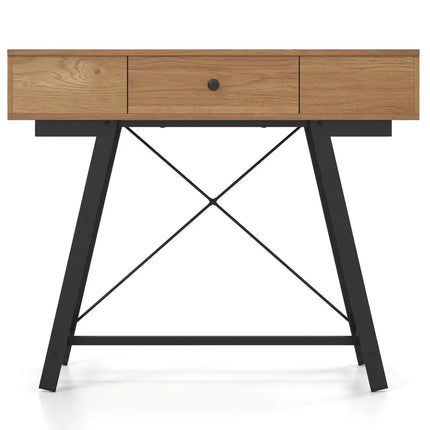 Vanity Desk with Flip Top Mirror Makeup Dressing Table-Rustic Brown - Rustic Brown - Makeup Vanities