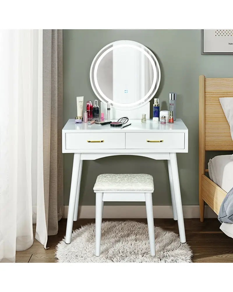 Vanity Dressing Table Set with 3 Lighting Modes - Makeup Vanities