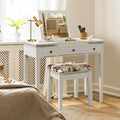 Vanity Dressing Table Set with Flip Top Mirror and 3 Drawers - White - Makeup Vanities
