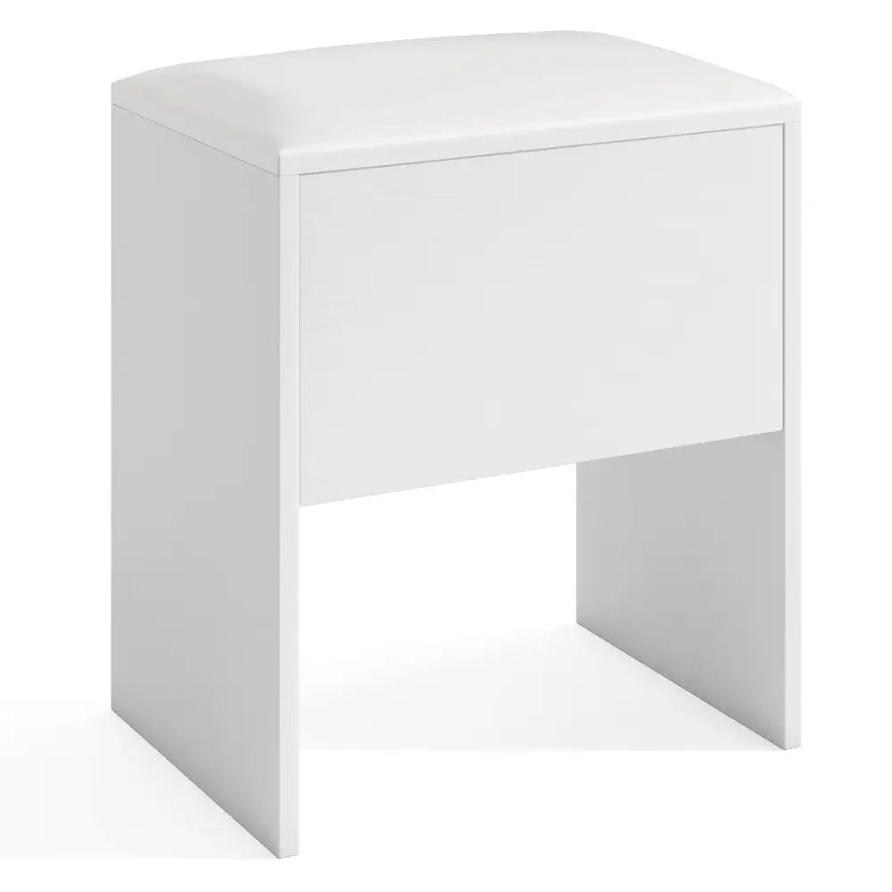 Vanity Stool Flip Top Storage Stool with Soft Padded Seat-White - White - Ottomans