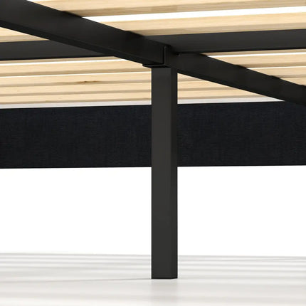 Velvet Upholstered Platform Bed with Height Adjustable Vertical Channel Headboard-Full Size - Beds & Bed Frames