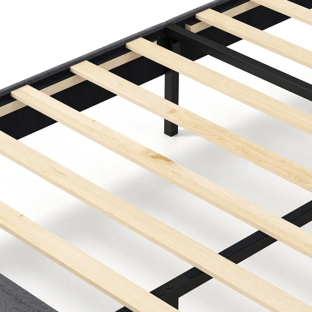 Velvet Upholstered Platform Bed with Height Adjustable Vertical Channel Headboard-Full Size - Beds & Bed Frames