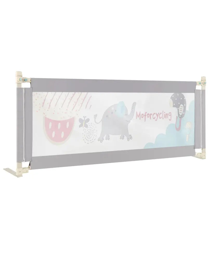 Vertical Lifting Baby Bed Rail with Lock-L - Gray - Bed Rails