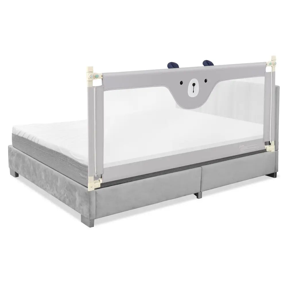 Vertical Lifting Baby Bedrail Guard with Lock-Gray - Gray - Bed Rails