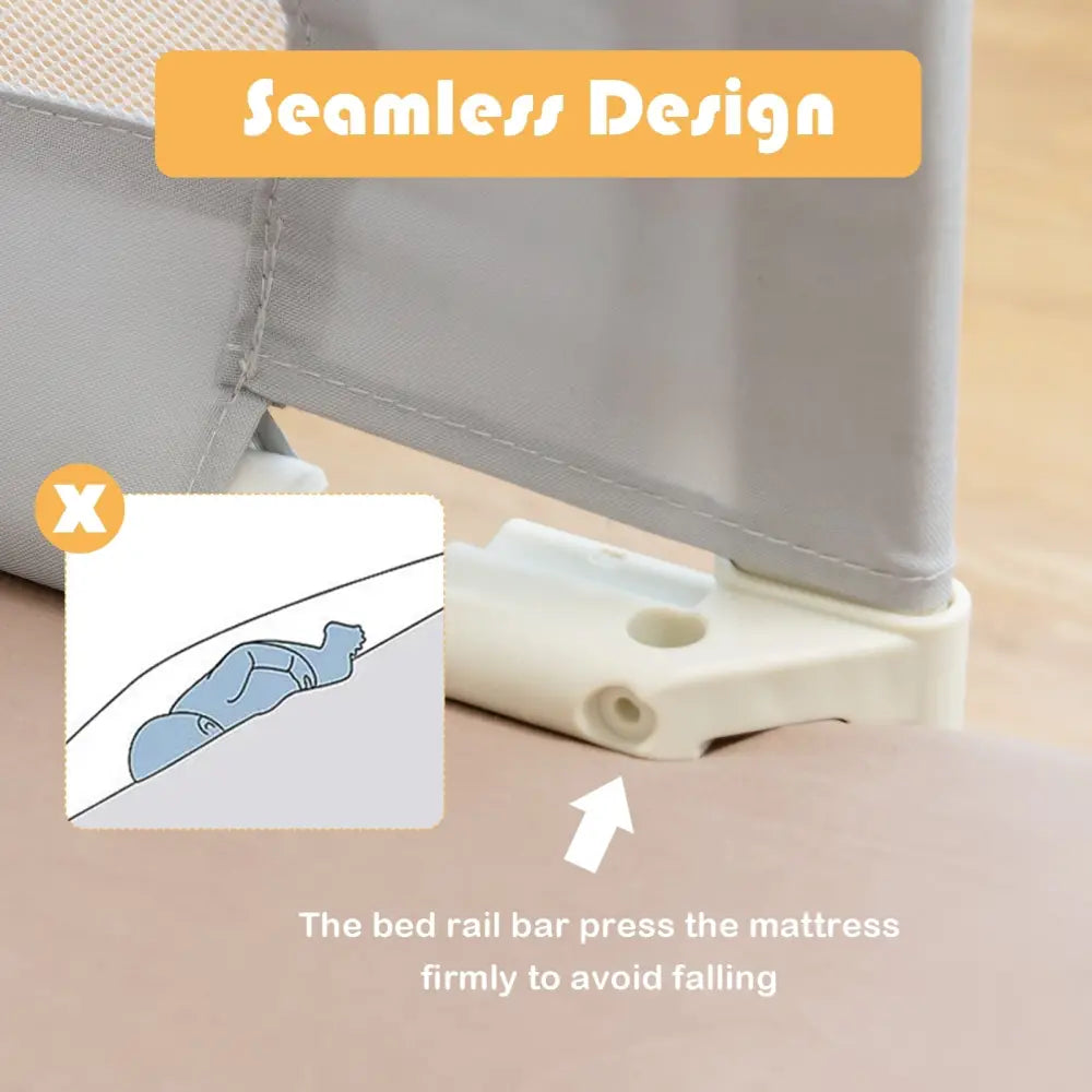 Vertical Lifting Baby Bedrail Guard with Lock-Gray - Gray - Bed Rails
