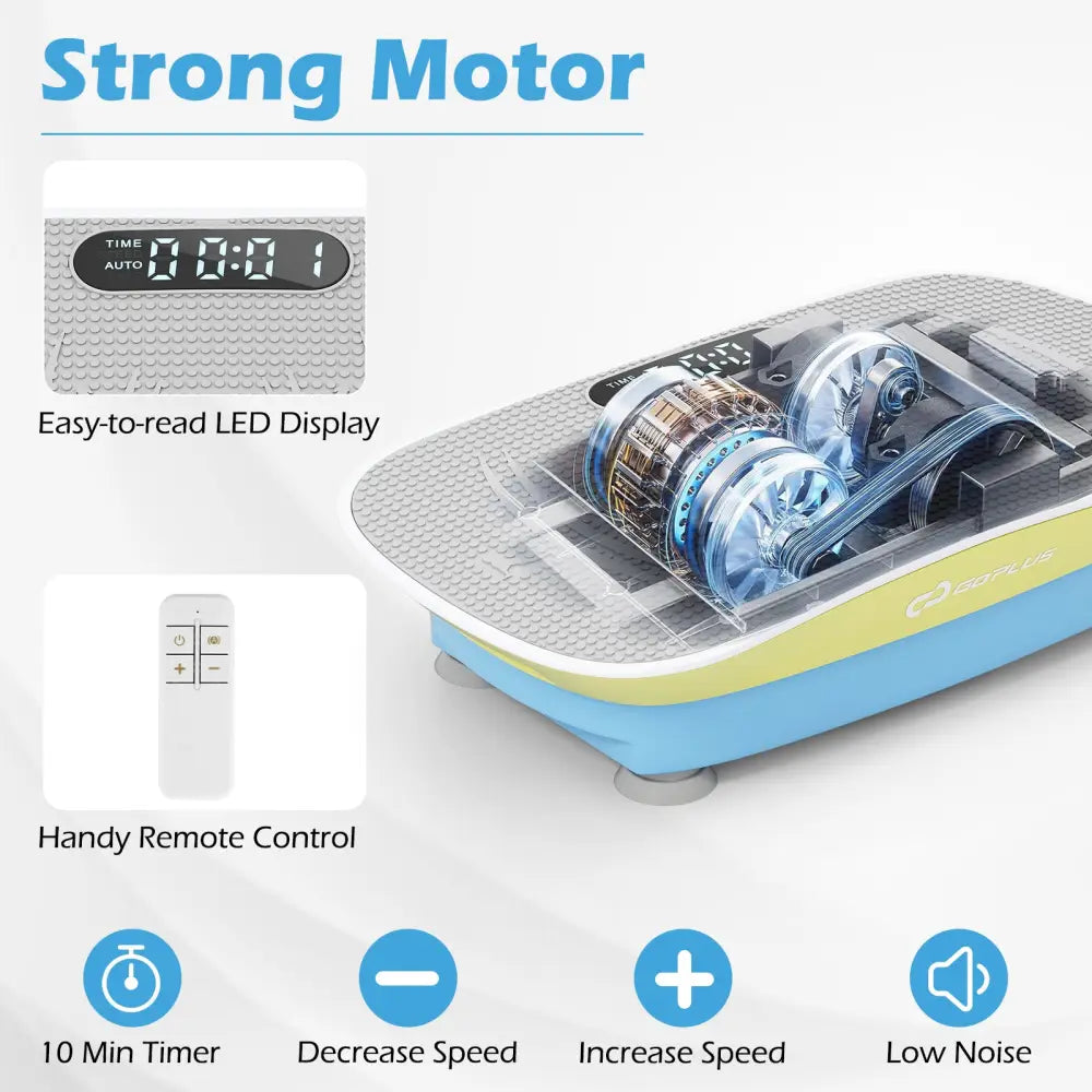 Vibration Plate Exercise Machine for Lymphatic Drainage and Weight Loss with 10 Speed Intensities-Green - Blue & Green
