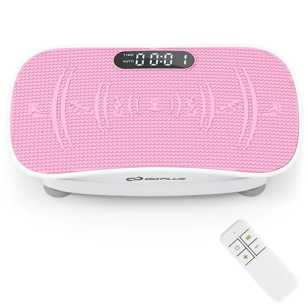 Vibration Plate Exercise Machine for Lymphatic Drainage and Weight Loss with 10 Speed Intensities-White - White & Pink