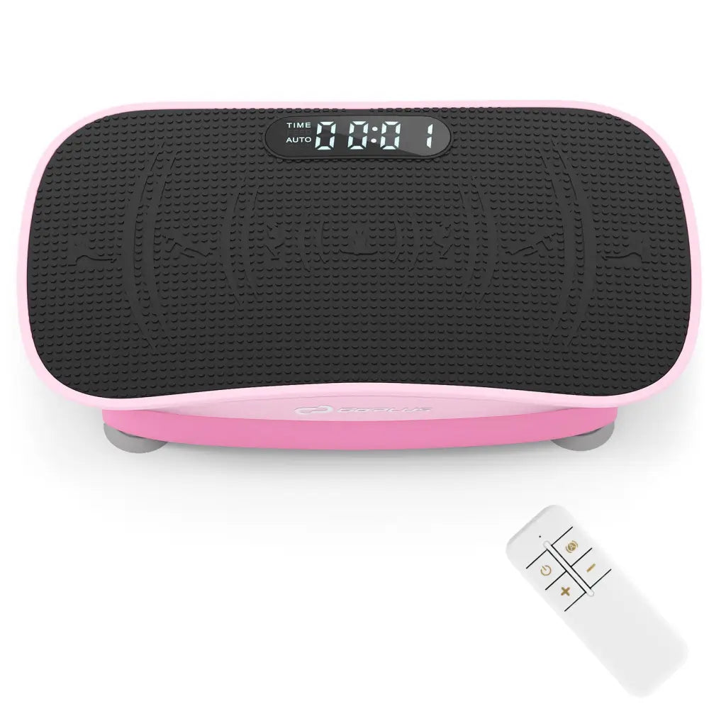 Vibration Plate Exercise Machine for Lymphatic Drainage and Weight Loss with 10 Speed Intensities-Pink - Pink