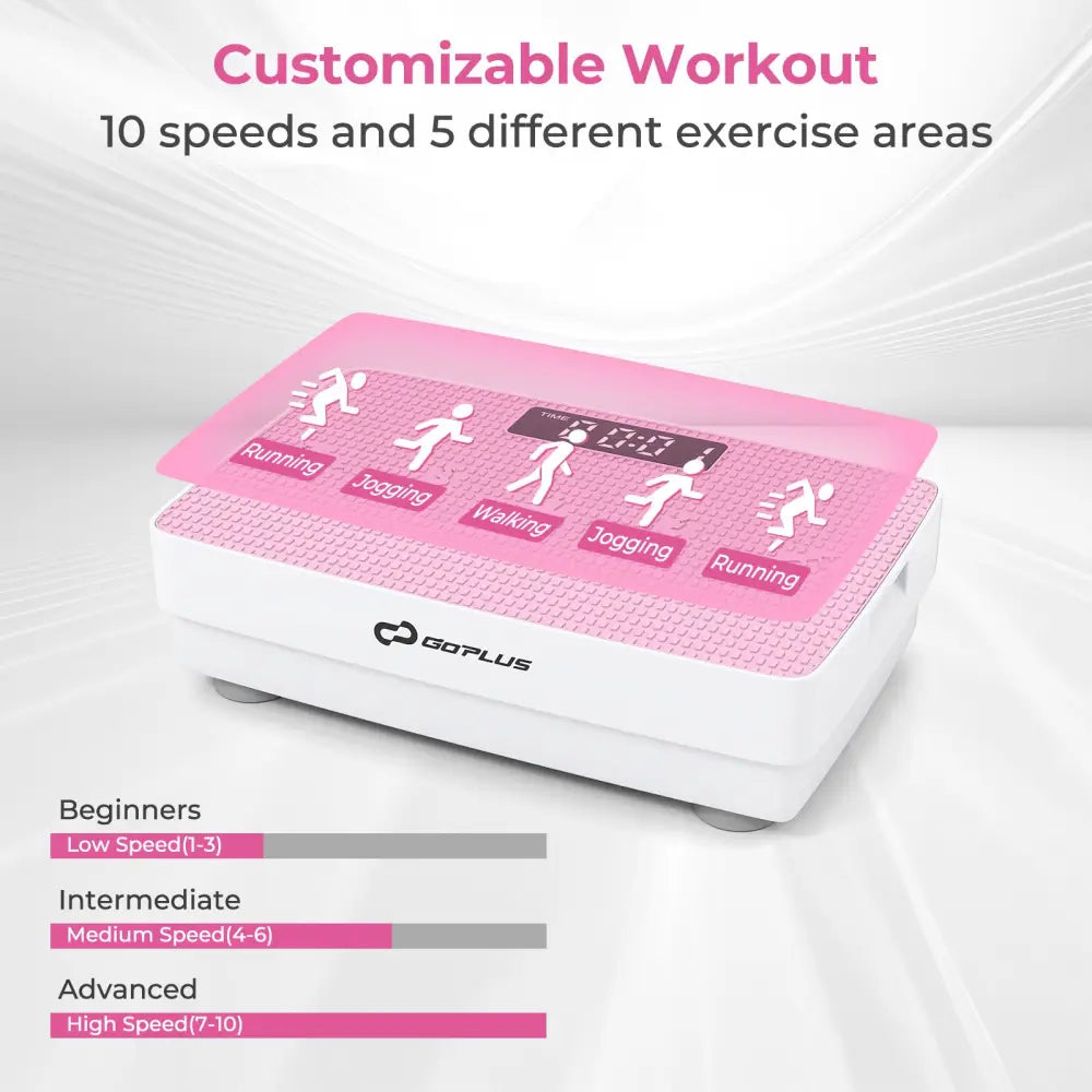 Vibration Plate Exercise Machine with Gravity Sensor and Remote Control for Home Gym-Pink - Pink - Vibration Exercise