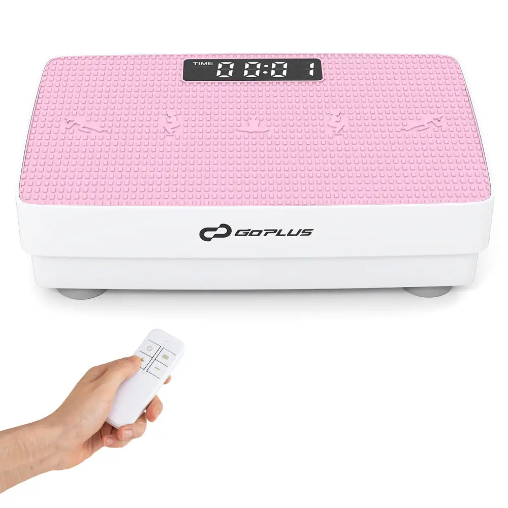 Vibration Plate Exercise Machine with Gravity Sensor and Remote Control for Home Gym-Pink - Pink - Vibration Exercise