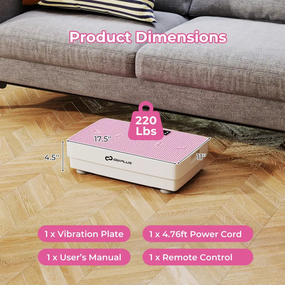 Vibration Plate Exercise Machine with Gravity Sensor and Remote Control for Home Gym-Pink - Pink - Vibration Exercise