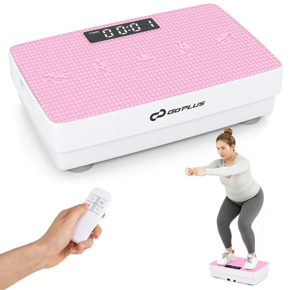 Vibration Plate Exercise Machine with Gravity Sensor and Remote Control for Home Gym-Pink - Pink - Vibration Exercise