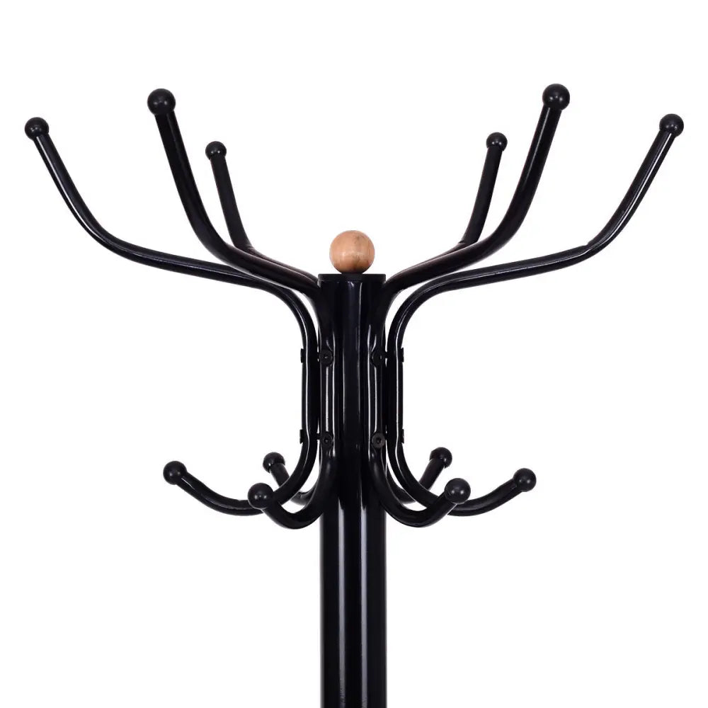 Vintage Metal Coat Hat Tree Stand Clothes Hanger - Black - Coat Racks & Hall Trees