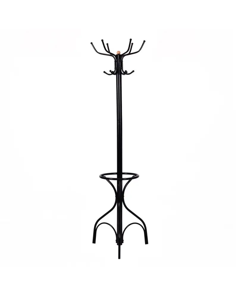 Vintage Metal Coat Hat Tree Stand Clothes Hanger - Black - Coat Racks & Hall Trees