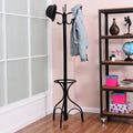 Vintage Metal Coat Hat Tree Stand Clothes Hanger - Black - Coat Racks & Hall Trees