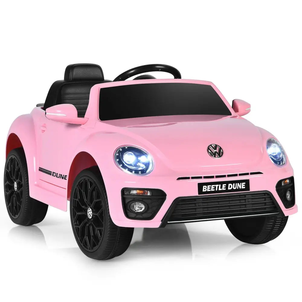 Volkswagen Beetle Kids Electric Ride On Car with Remote Control-Pink - Pink - Powered Ride On Toys