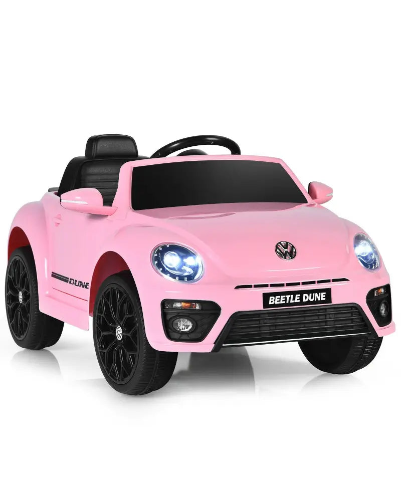 Volkswagen Beetle Kids Electric Ride On Car with Remote Control-Pink - Pink - Powered Ride On Toys