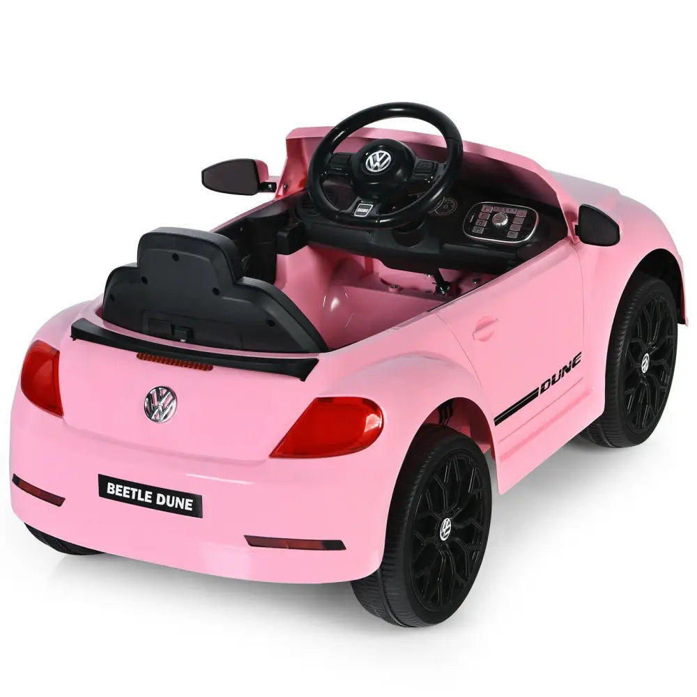 Volkswagen Beetle Kids Electric Ride On Car with Remote Control-Pink - Pink - Powered Ride On Toys