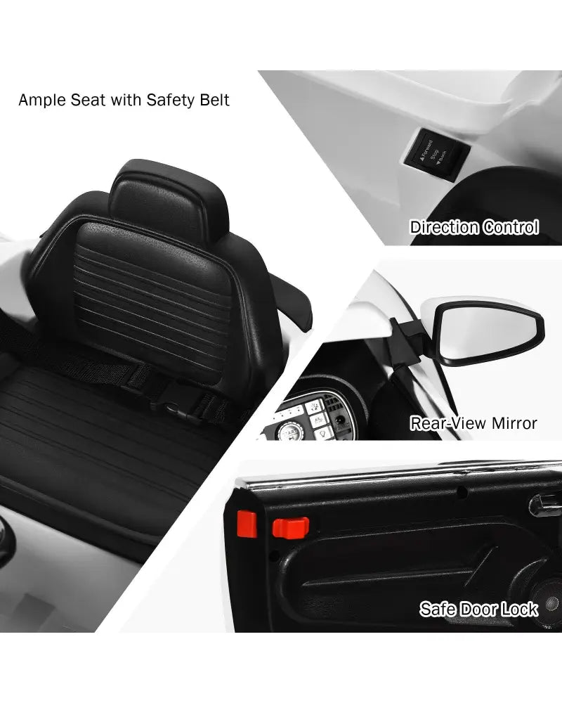 Volkswagen Beetle Kids Electric Ride On Car with Remote Control-White - White - Powered Ride On Toys