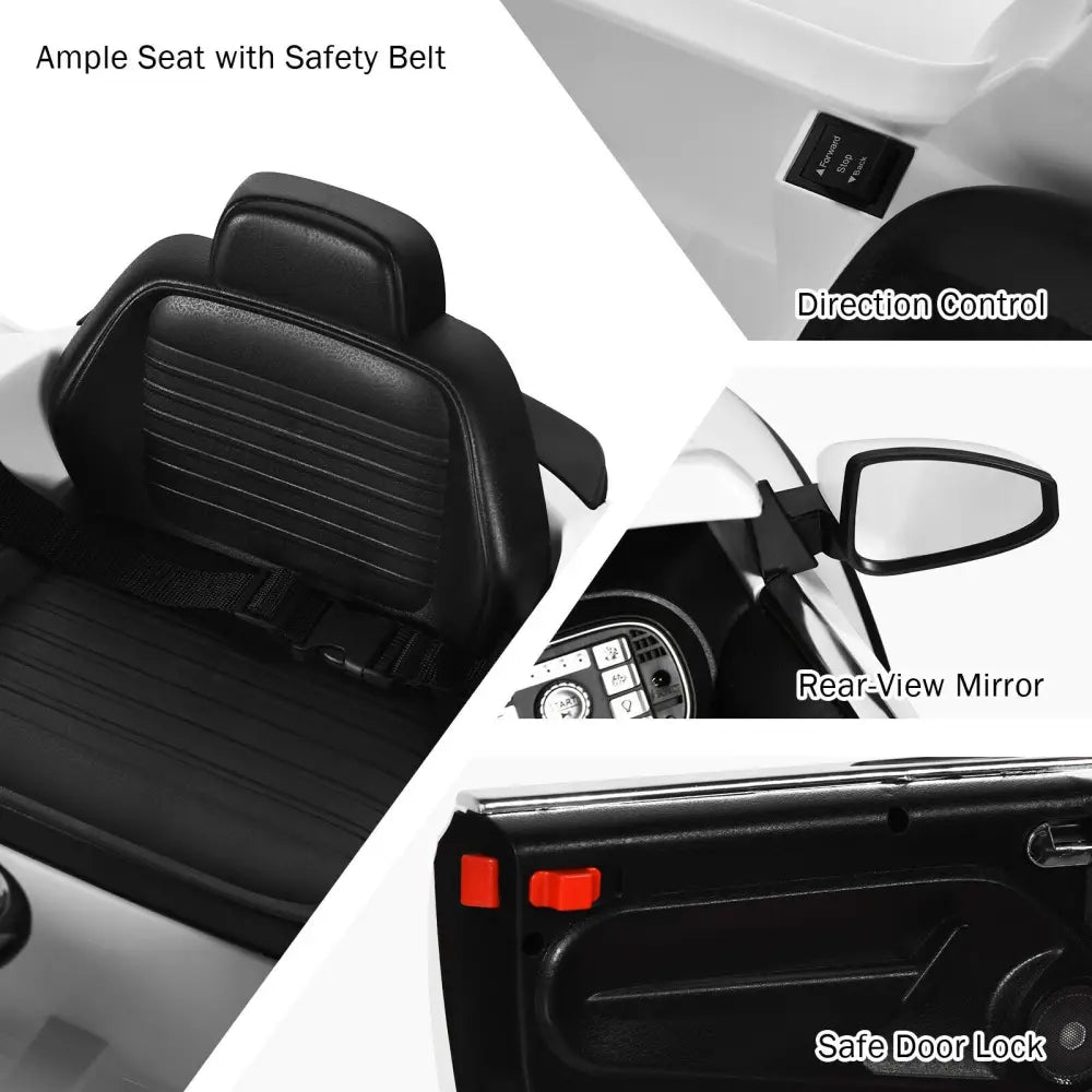 Volkswagen Beetle Kids Electric Ride On Car with Remote Control-White - White - Powered Ride On Toys