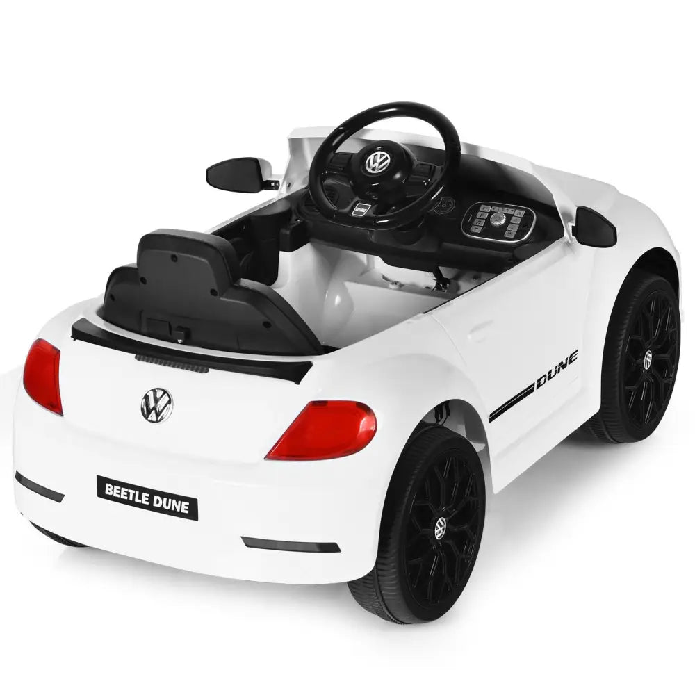 Volkswagen Beetle Kids Electric Ride On Car with Remote Control-White - White - Powered Ride On Toys