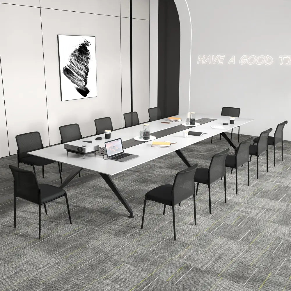 Waiting Room Chair Set of 2 with Ergonomic Mesh Backrest and Padded Seat-Black - Black - Conference Chairs