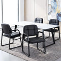 Waiting Room Guest Chairs Set of 4 Leather Office Reception Chairs - Black - Conference Chairs
