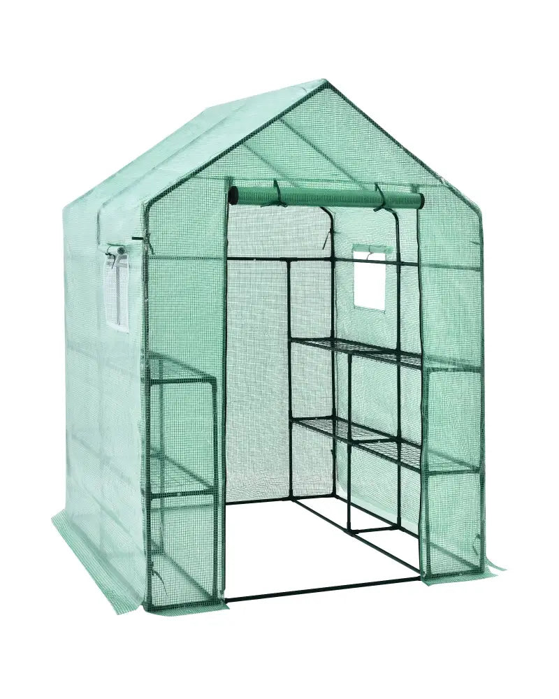 Walk-in Greenhouse 56 x 56 x 77 Inch Gardening with Observation Windows - Green - Greenhouses