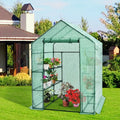 Walk-in Greenhouse 56 x 56 x 77 Inch Gardening with Observation Windows - Green - Greenhouses