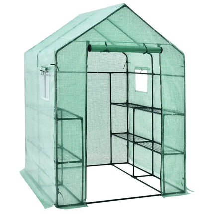 Walk-in Greenhouse 56 x 56 x 77 Inch Gardening with Observation Windows - Green - Greenhouses