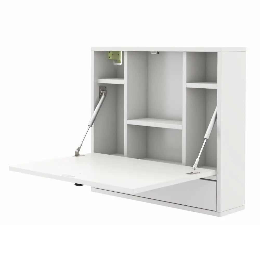 Wall-Mount Floating Desk Foldable Space Saving Laptop Workstation White - White - Laptop Tables & Printer Stands