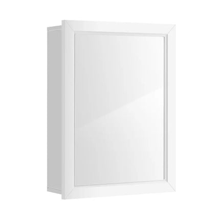 Wall Mounted Adjustable Medicine Storage Mirror Cabinet - White - Wall Cabinets