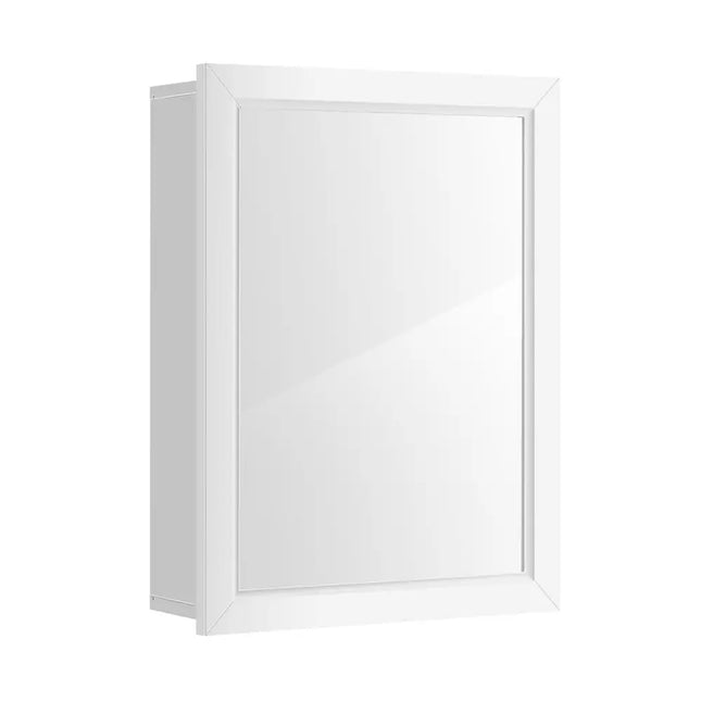 Wall Mounted Adjustable Medicine Storage Mirror Cabinet - White - Wall Cabinets