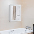 Wall Mounted Adjustable Medicine Storage Mirror Cabinet - White - Wall Cabinets