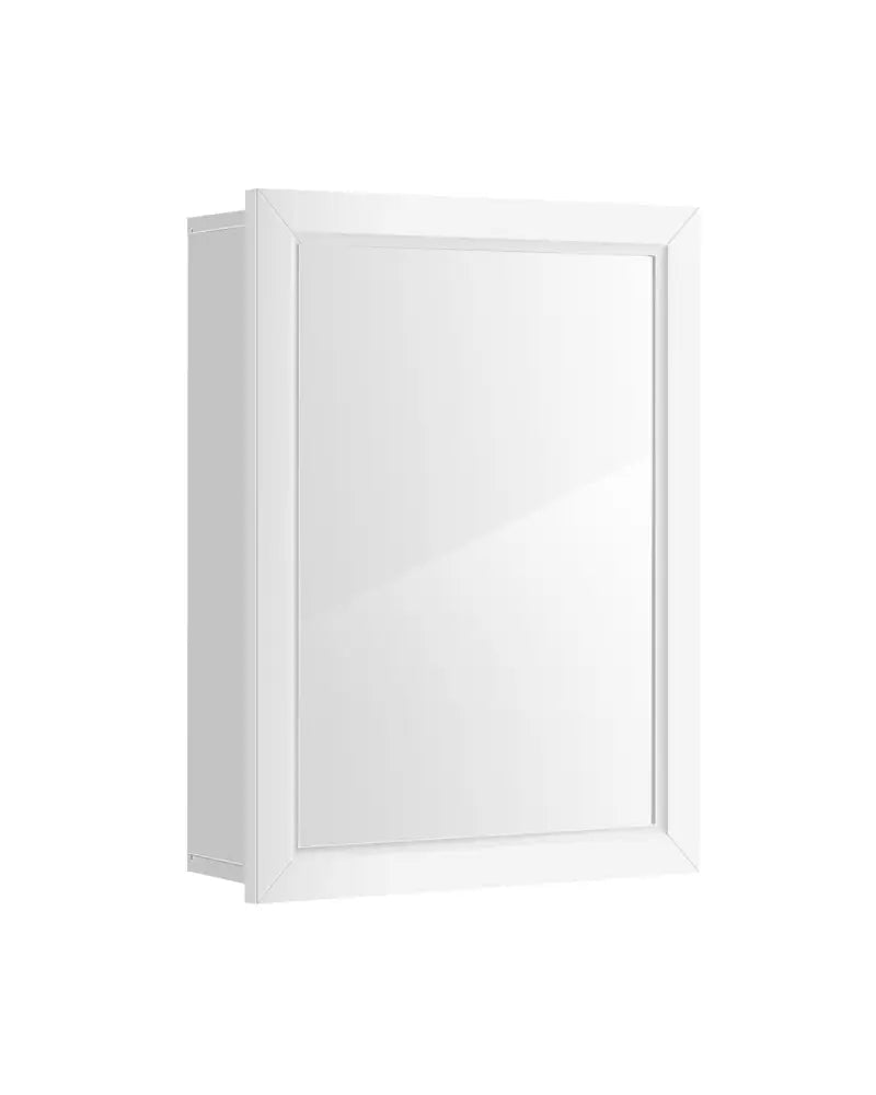 Wall Mounted Adjustable Medicine Storage Mirror Cabinet - White - Wall Cabinets