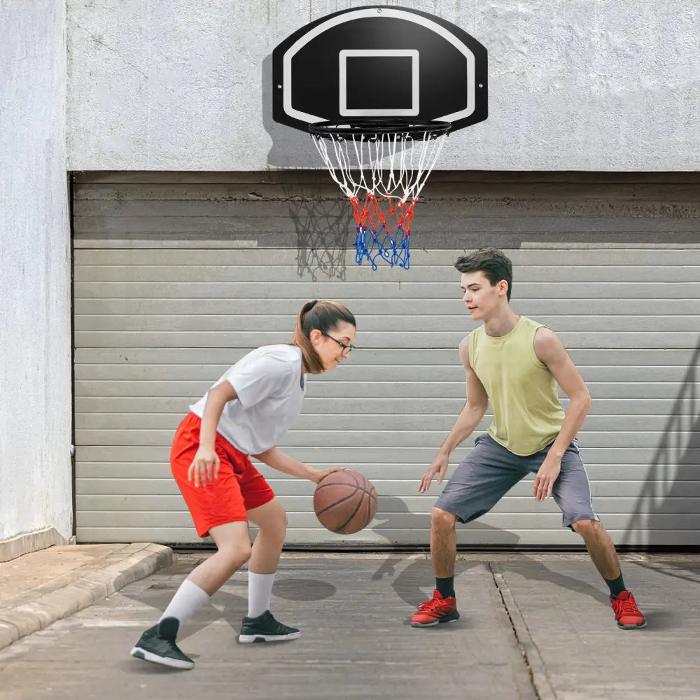 Wall Mounted Basketball Set for Kids Teens Adults - Black - Sport Equipments