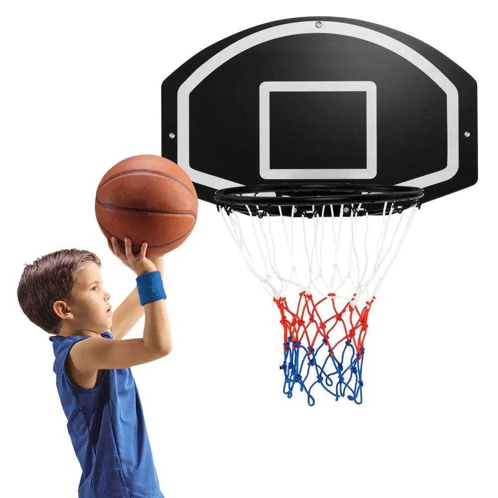 Wall Mounted Basketball Set for Kids Teens Adults - Black - Sport Equipments