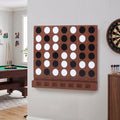 Wall-mounted Jumbo 4-in-a-Row Game with Acrylic Discs-Walnut - Walnut - Lawn Games