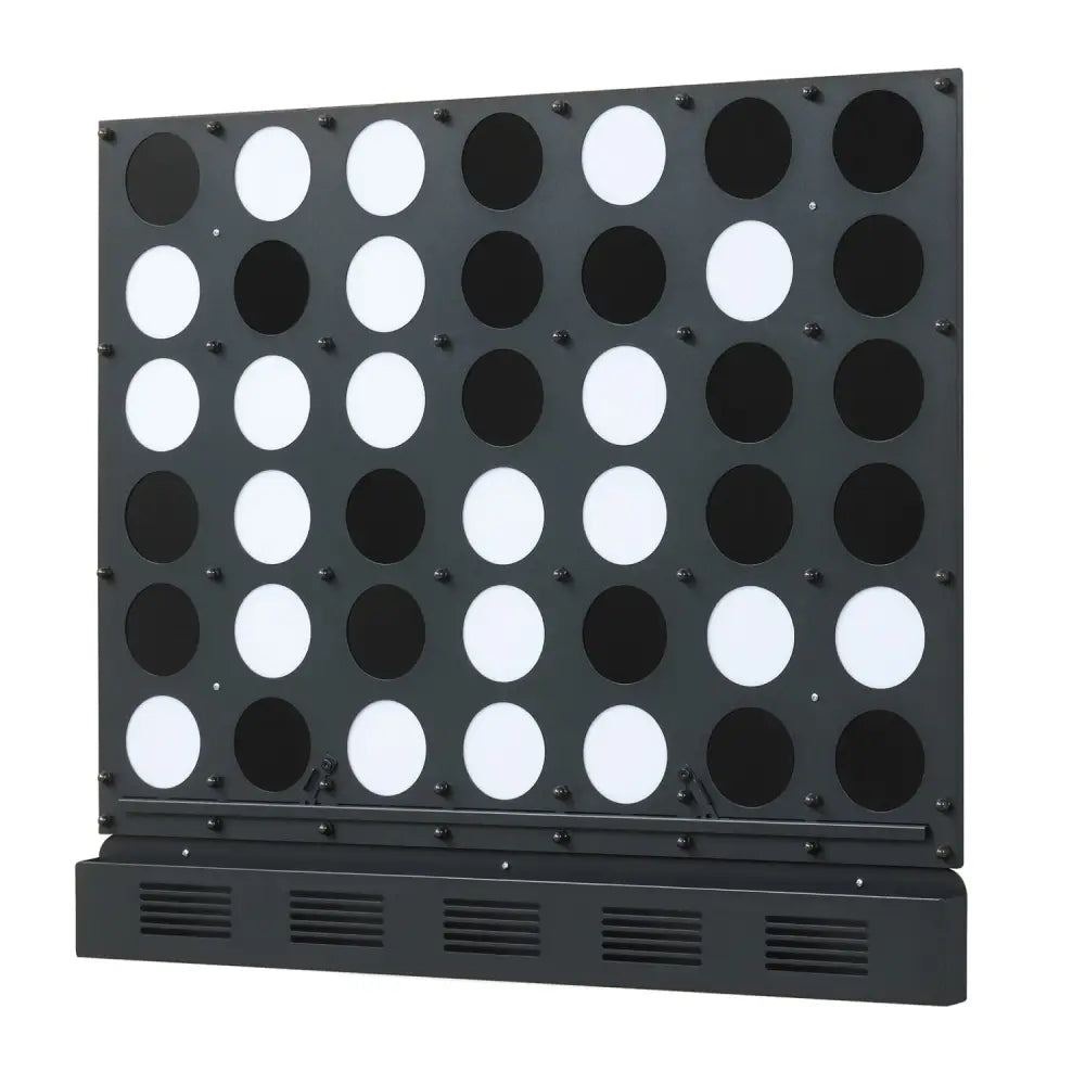 Wall-mounted Metal Connect-4 Game with Acrylic Discs-Black - Black - Lawn Games