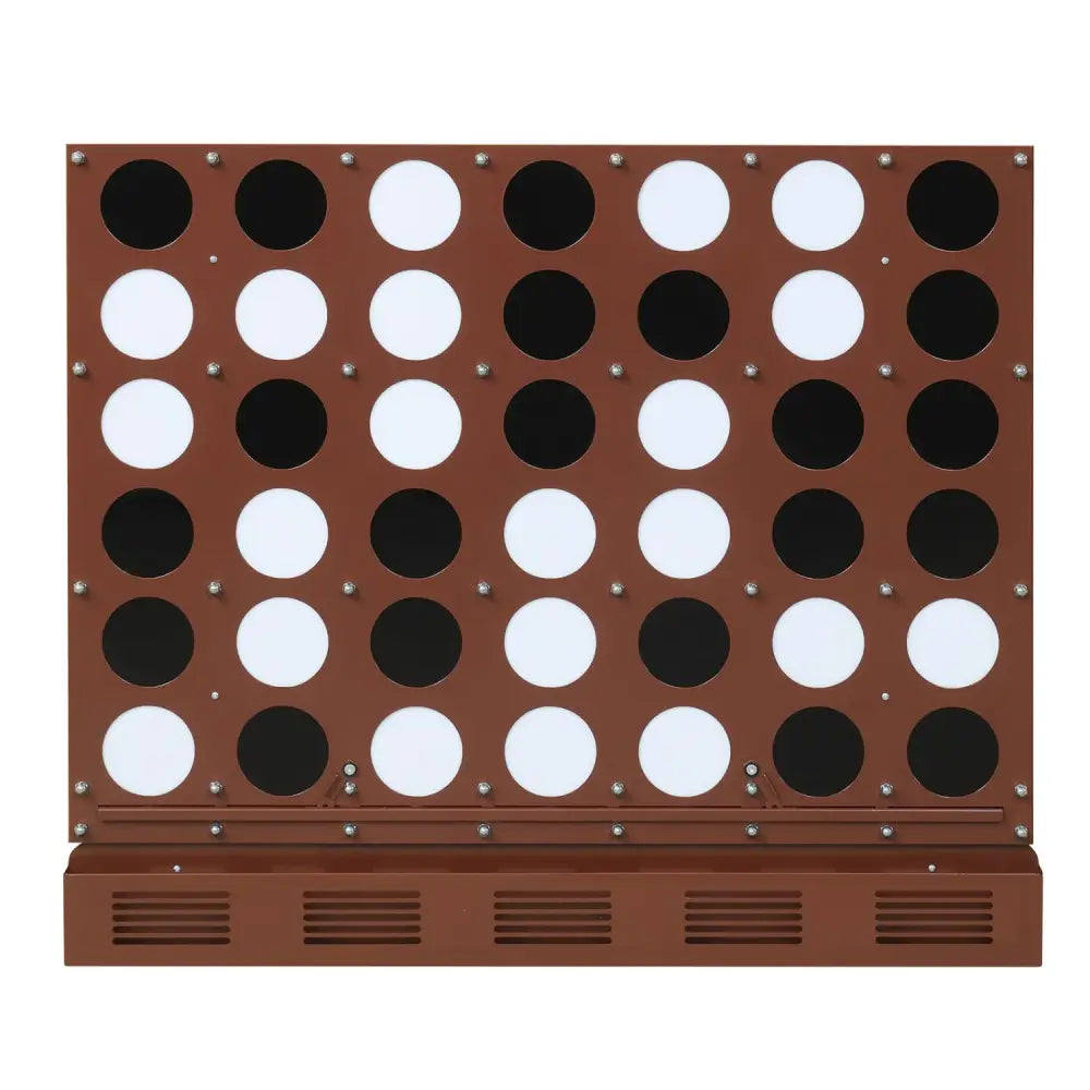 Wall-mounted Metal Connect-4 Game with Acrylic Discs-Walnut - Walnut - Lawn Games