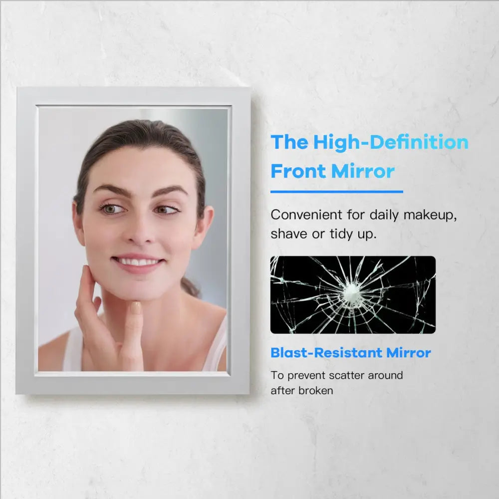 Wall-Mounted Mirrored Medicine Cabinet-Gray - Gray - Wall Cabinets