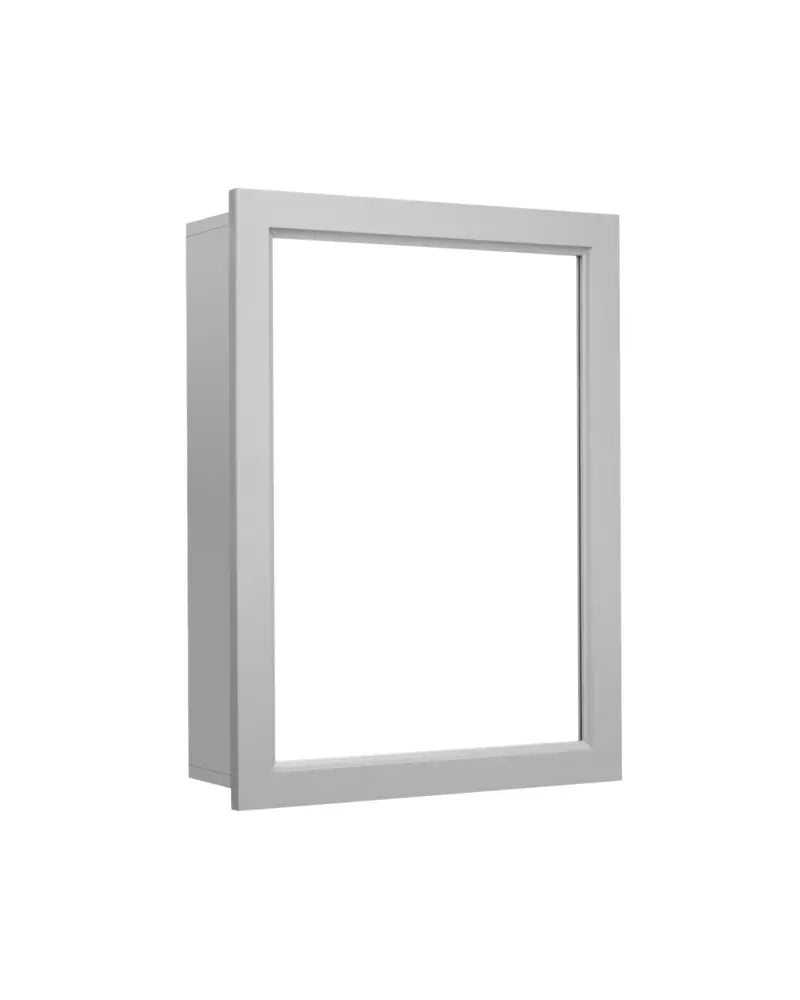 Wall-Mounted Mirrored Medicine Cabinet-Gray - Gray - Wall Cabinets