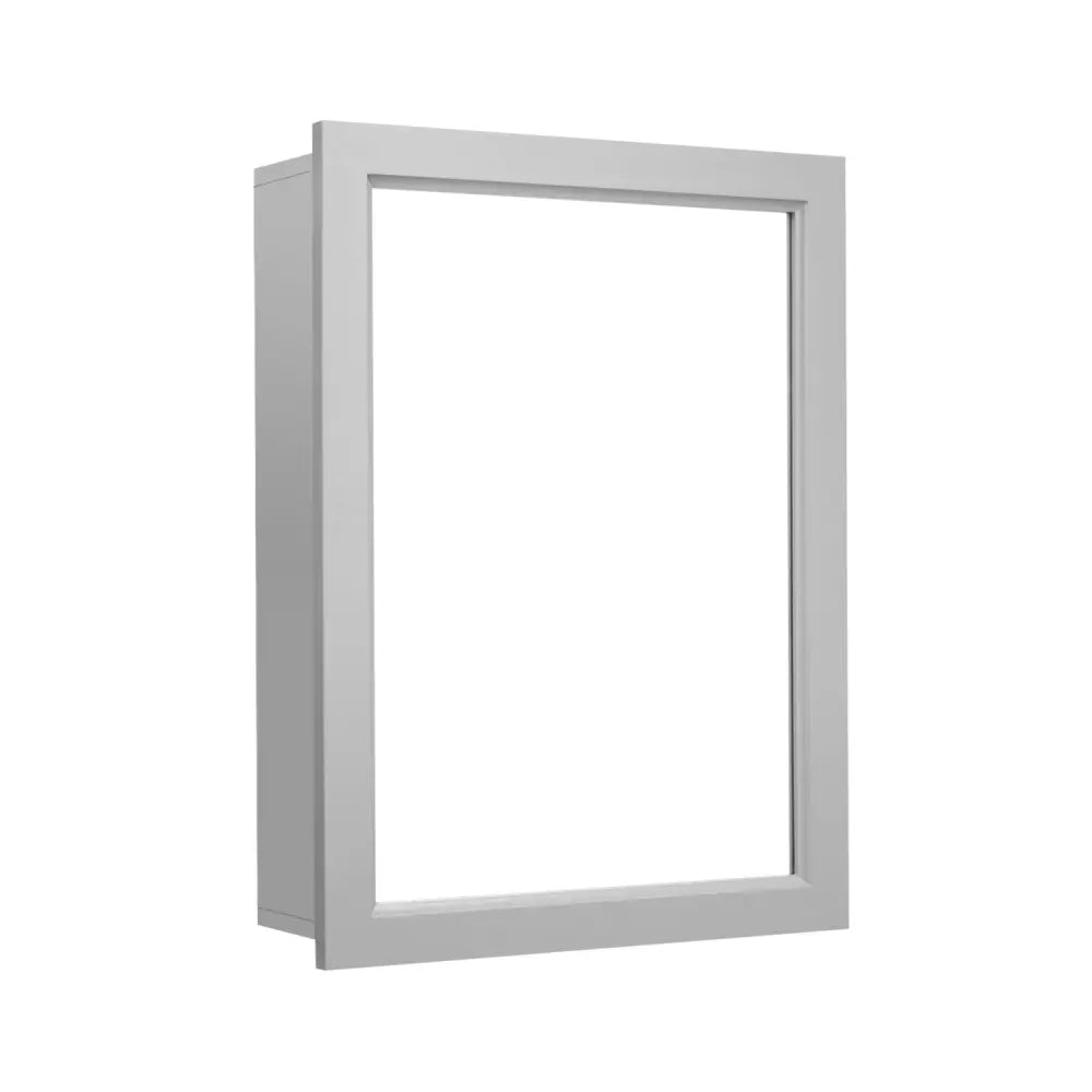 Wall-Mounted Mirrored Medicine Cabinet-Gray - Gray - Wall Cabinets