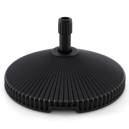 Water and Sand Filled Outdoor Umbrella Stand with Shell Texture and 3 Coupler Sizes-Black - Black - Outdoor Umbrella