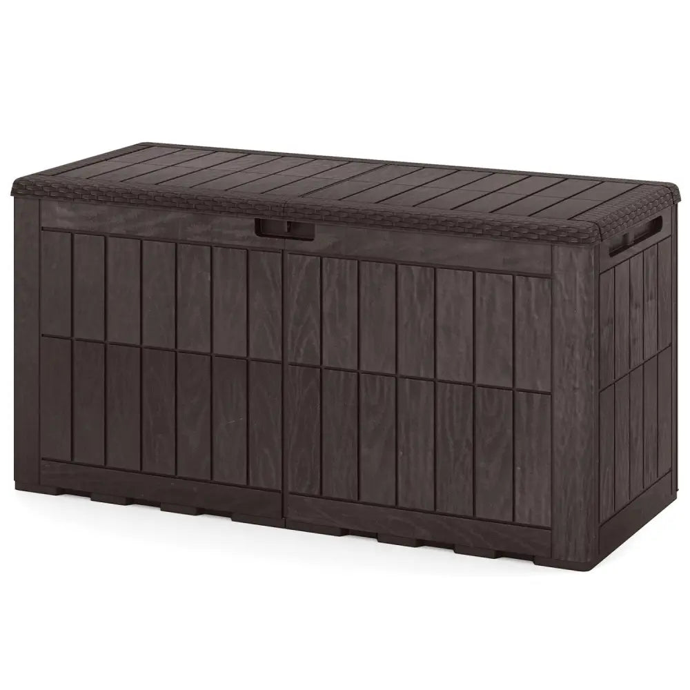 Waterproof Lockable Outdoor Deck Box for Tools Cushions Pool-Dark Brown - Dark Brown - Sheds & Outdoor Storage