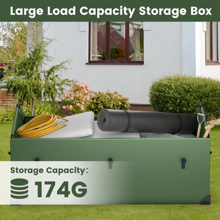 Waterproof Outdoor Storage Box with Ventilated Window Adjustable Snap-Green - Green - Sheds & Outdoor Storage