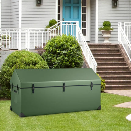 Waterproof Outdoor Storage Box with Ventilated Window Adjustable Snap-Green - Green - Sheds & Outdoor Storage