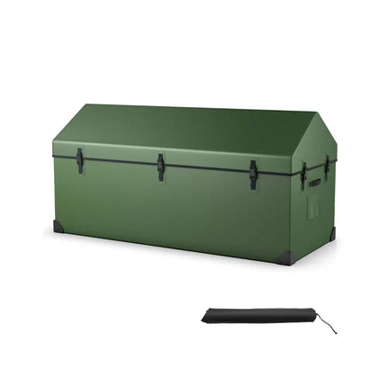 Waterproof Outdoor Storage Box with Ventilated Window Adjustable Snap-Green - Green - Sheds & Outdoor Storage